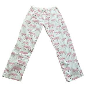 WOODSTOCK LAUNDRY White Pink Cheetah Print Women's Pajama Pants Size Medium